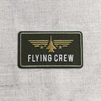 Ecusson Thermocollant Air squad Flying Crew Avi Vert kaki
