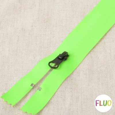 Fermeture invisible imperméable 20 cm - Vert fluo