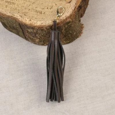 Pompon avec fermoir Marron chocolat
