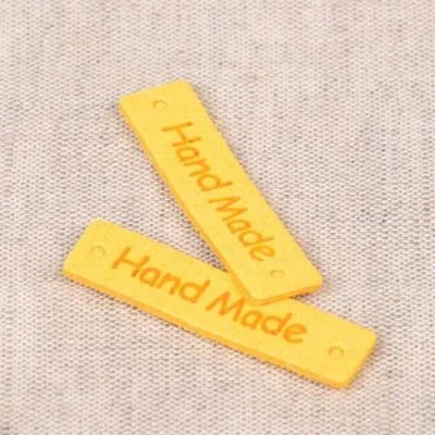 Etiquette simili Hand Made Jaune x8