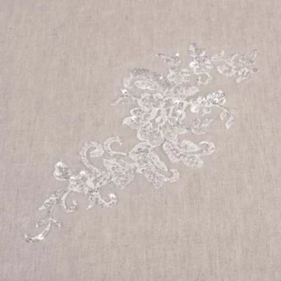Ecusson à coudre Perles Mariage n°1 Blanc