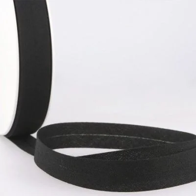 Bande Biais replié tout textile 20 mm Noir - 4 mètres