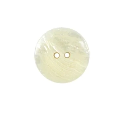Bouton nacré plat Thierry 18 mm - Blanc