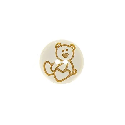 Bouton ourson Teddy 15 mm - Blanc
