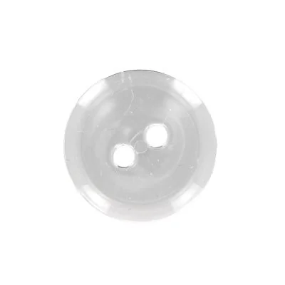 Bouton rond transparent Camille 35 mm - Blanc