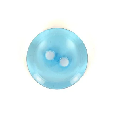 Bouton rond transparent Camille 35 mm - Bleu