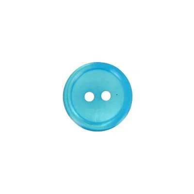 Bouton Donatella uni 15 mm - Bleu océan