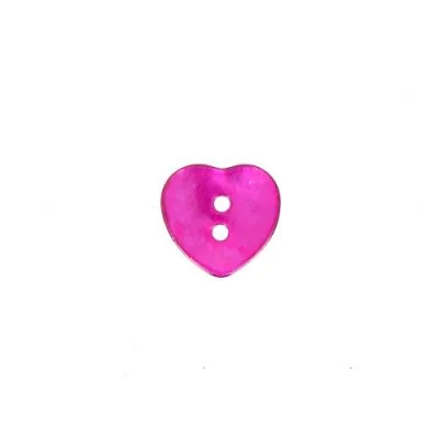 Bouton nacré cœur 14 mm - Rose