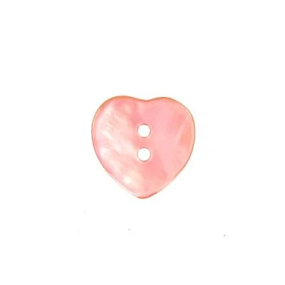 Bouton nacré cœur 20 mm - Rose clair