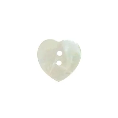 Bouton nacré cœur 20 mm - Blanc