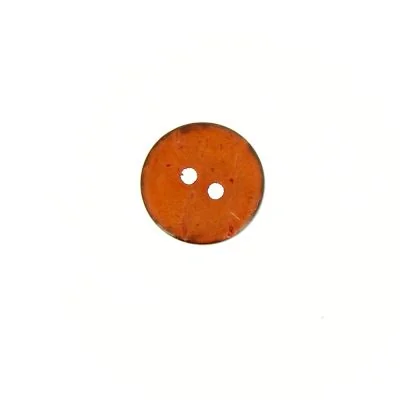 Bouton bois coco teint Hubert 12 mm - Orange