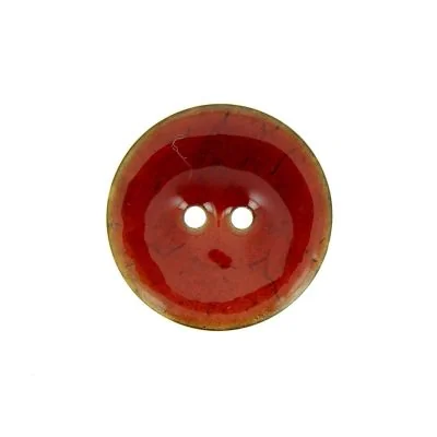 Bouton en bois brillant 25 mm - Rouge
