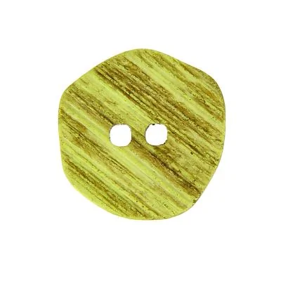 Boutons en bois rayé façon corne 27 mm - Vert