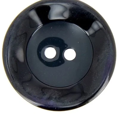 Bouton cuvette bord gondolé 40 mm - Noir