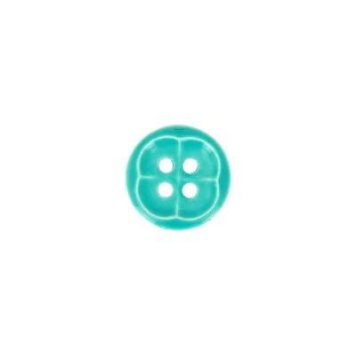 Bouton forme fleur 12 mm - Bleu turquoise