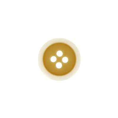 Bouton bicolore 15 mm - Beige/Blanc