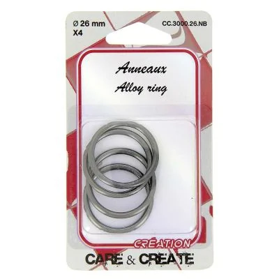 Anneaux ronds Care &amp; Create Gris métal 26 mm x4