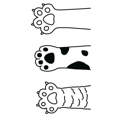 Sticker textile thermo-adhésif  9x15 cm - Pattes d&#039;animaux 