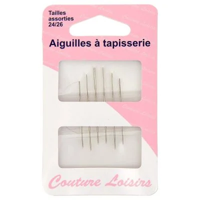 Aiguilles à tapisser assorties n° 24 à 26 x6