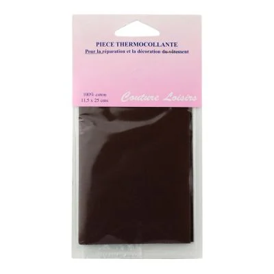 Pièce thermocollante percale 11.5 x 25 cm - Marron