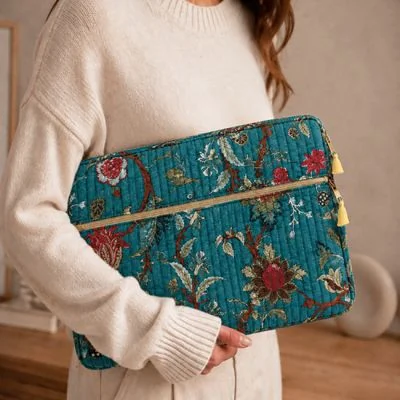 Kit Couture Craftine Pochette ordinateur Matelassé indy Bleu