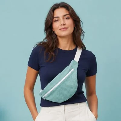 Kit Couture Craftine Sac Banane Moondy Velours Vert d&#039;eau