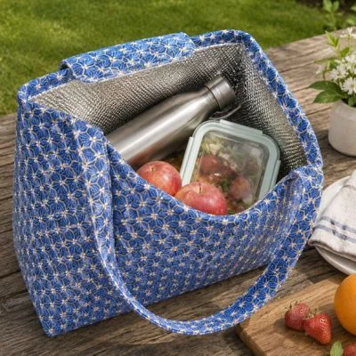 Kit Couture Craftine Sac isotherme Lunch Bag Seigaiha