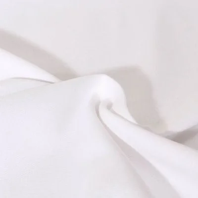 Tissu Toile de Coton aspect Lin Aubiane uni Blanc - Par 10 cm