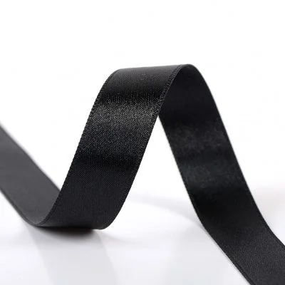 Ruban Satin double face 10 mm Noir x1m