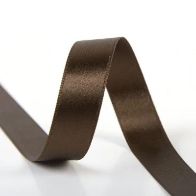 Ruban Satin double face 6 mm Marron chocolat x1m