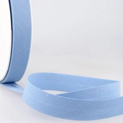 Biais replié tout textile 27 mm Bleu ciel x1m