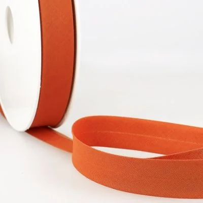 Biais replié tout textile 27 mm Rouge orangé x1m