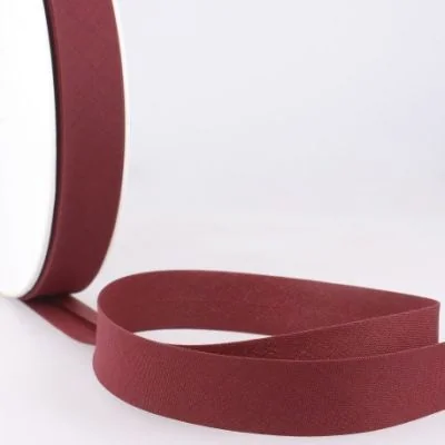 Biais replié tout textile 27 mm Rouge pourpre x1m