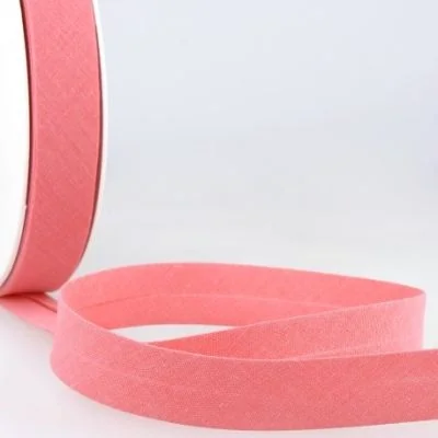 Biais replié tout textile 27 mm Rose thé x1m