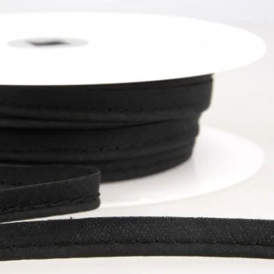 Passepoil tout textile 10 mm Noir x1m