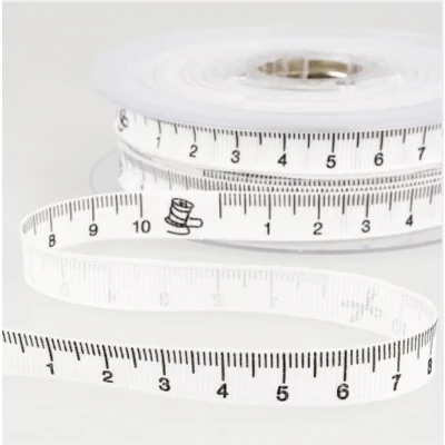 Ruban imprimé 10 mm Blanc Mètre couture x1m