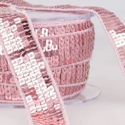 Galon Paillettes 22 mm Rose clair Paillettes x1m