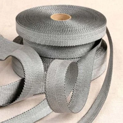 Sangle métallique 30 mm Argent et noir x1m