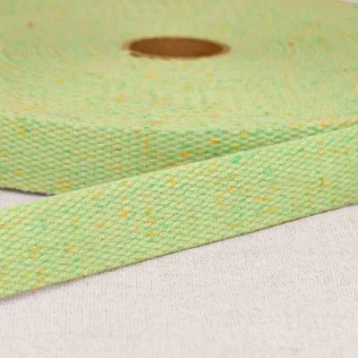 Sangle Polyester aspect Coton 30 mm Vert moucheté ×1m