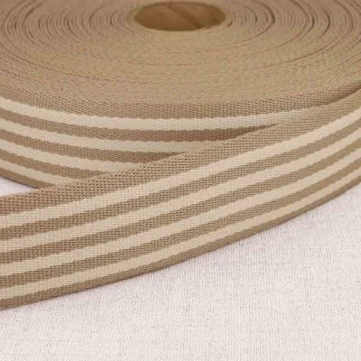 Sangle Polyester 40 mn Bicolore écru x 1m