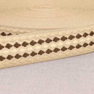 Sangle Polyester 38 mn Losanges Beige x 1m