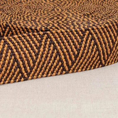Sangle aspect naturel bicolore 50 mn extensible noir et marron-chocolat x 1 m