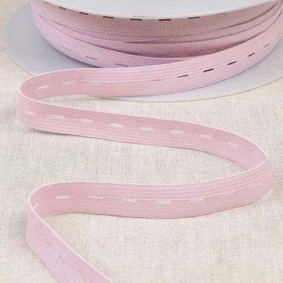 Elastique Boutonnière 15 mm Rose clair x1m