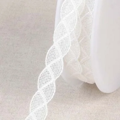 Guipure chainette 13 mm Blanc x1m