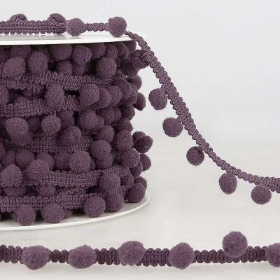Galon Petit pompon Violet - Au mètre