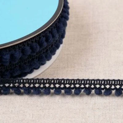 Galon petits pompons 10 mm Bleu Marine x1m