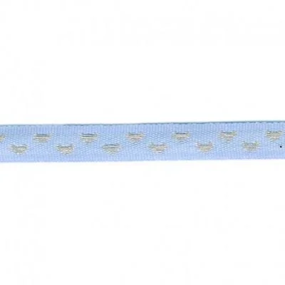 Galon surpiqué coeur 9 mm Bleu x1m