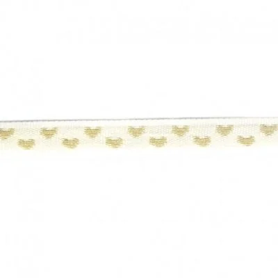 Galon surpiqué coeur 9 mm Ecru x1m