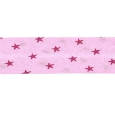 Biais étoiles Frou-Frou Rose pâle et rose foncé