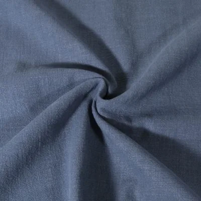 Tissu 100% Lin uni Bleu denim - Par 10 cm
